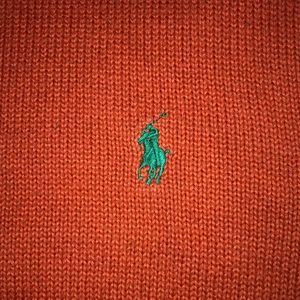 Polo Quarter-zip Orange Pullover Sweater
